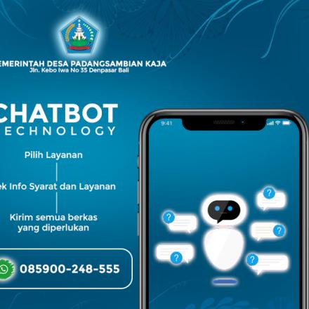 Pemerintah Desa Padangsambian Kaja menyediakan fasilitas Chatbot Pelayanan melalui aplikasi Whatsapp