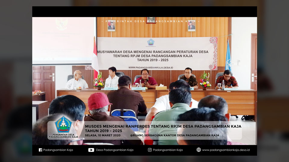 Musdes Penetapan Rancangan Perdes tentang RPJM Desa Tahun 2019 - 2025